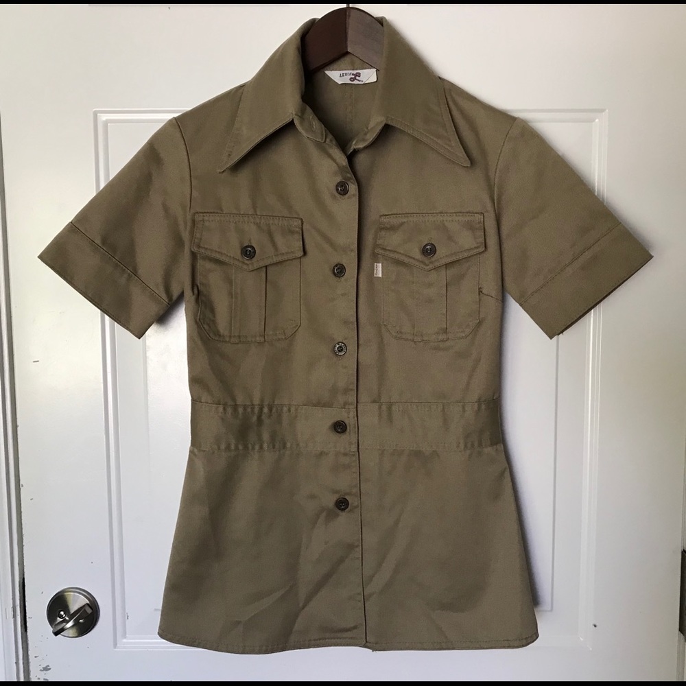 Vintage LEVI’S For Gals Safari Button Shirt Big E